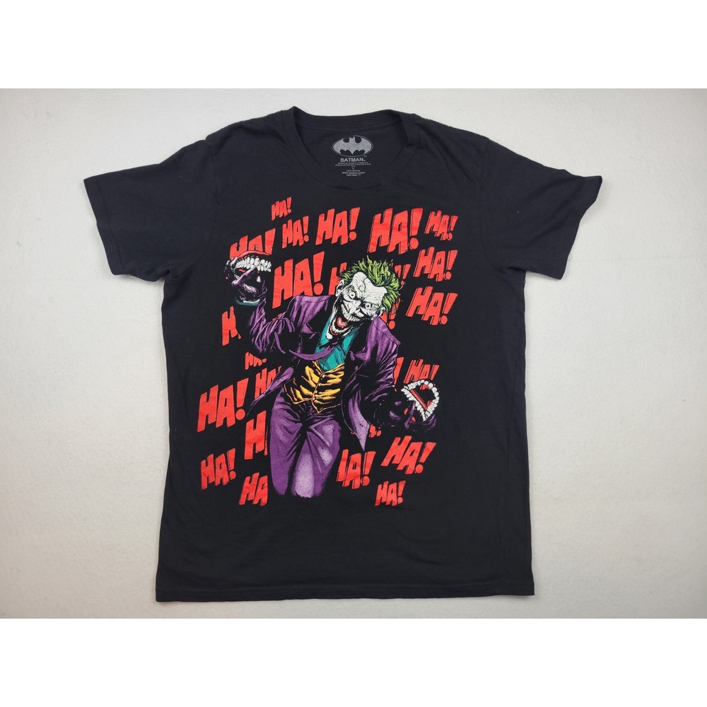 Dc Comics Batman Laughing Joker Ha Haha Shirt Mens L  Purple‎ Suit Teeth